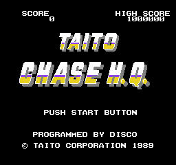 Taito Chase HQ title screen for Famicom